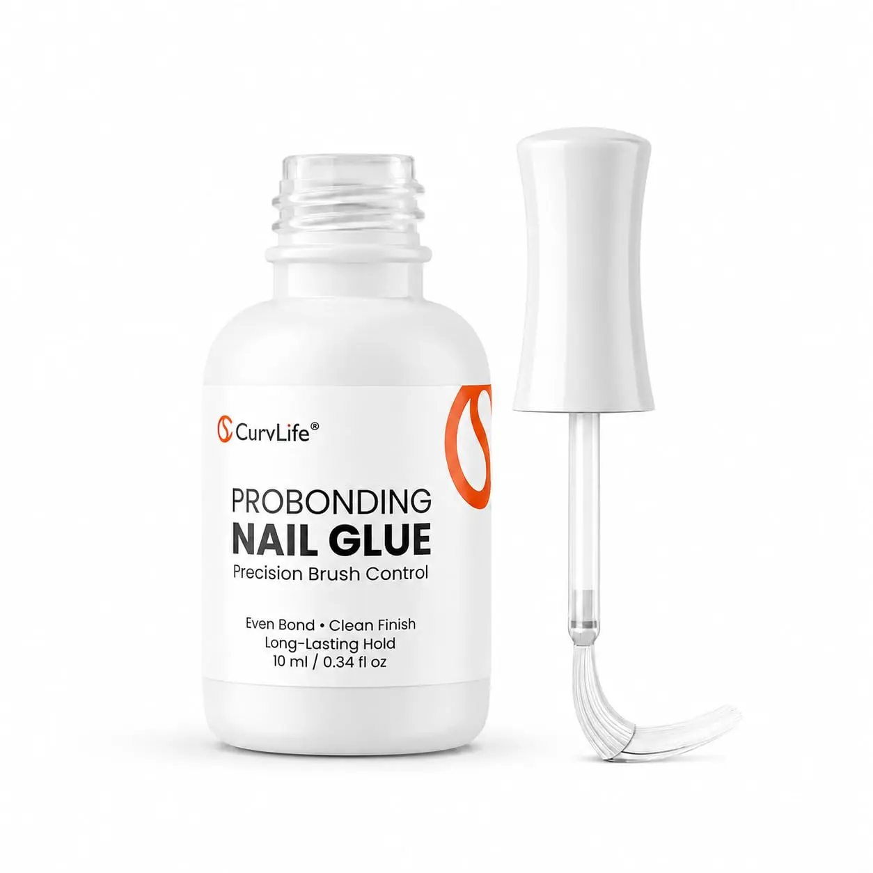 CurvLife ProBonding Brush-On Semi Solid Nail Glue for Press On Nails, 10ml | Fast Bonding Strong, Air Dry, Mess-Free Formula Salon-Grade Hold for Acrylic & Artificial Nails