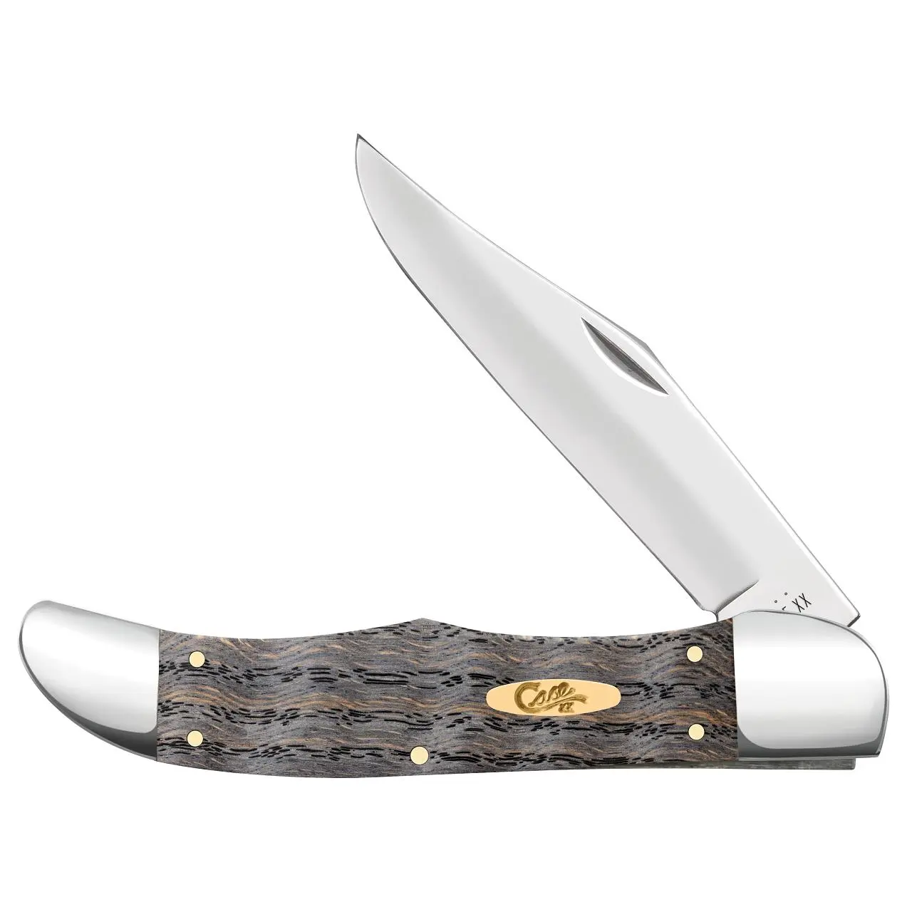 Case 14008 Black Curly Oak Wood One-Blade Folding Hunter