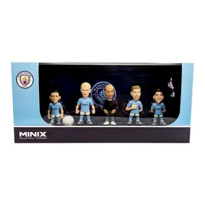 Minix Manchester City 5-Pack – Official 7cm Football Figurines – Haaland, De Bruyne, Foden, Guardiola, Julián Álvarez – Soccer Gift Set for Kids & Collectors