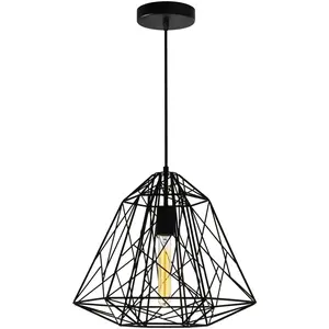 CWI Lighting Bagheera 1 Light 16 inch Black Down Pendant Ceiling Light 9625P16-1-101