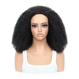 YGwigs Wear Go Half Wig Glueless Afro Kinky Curly & Water Wave & Kinky Straight Wig 250% Density Real Human Hair, Seamless Flip Over, Beginner Friendly