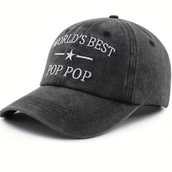 The interesting gift from the grandchildren to their grandparents - the world's best grandpa hat, a Father's Day retirement birthday present for the grandparents, a adjustable embroidered baseball cap for the grandpa and the father.