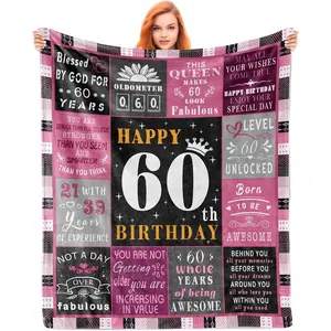 60th Birthday Gifts for Women, 60 Year Old Birthday Gifts for Women, Gifts for 60 Year Old Woman, 60th Birthday Decorations, 1966 Birthday Gifts Flannel Blanket