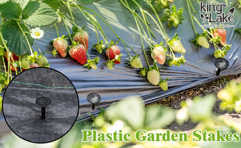 30 Pcs 4.3 inch Sturdy Plastic Stakes Anchors Rustproof for Holding Down Landscape Fabric Lawn Edging,Tents,Game Nets and Rain Tarps Black