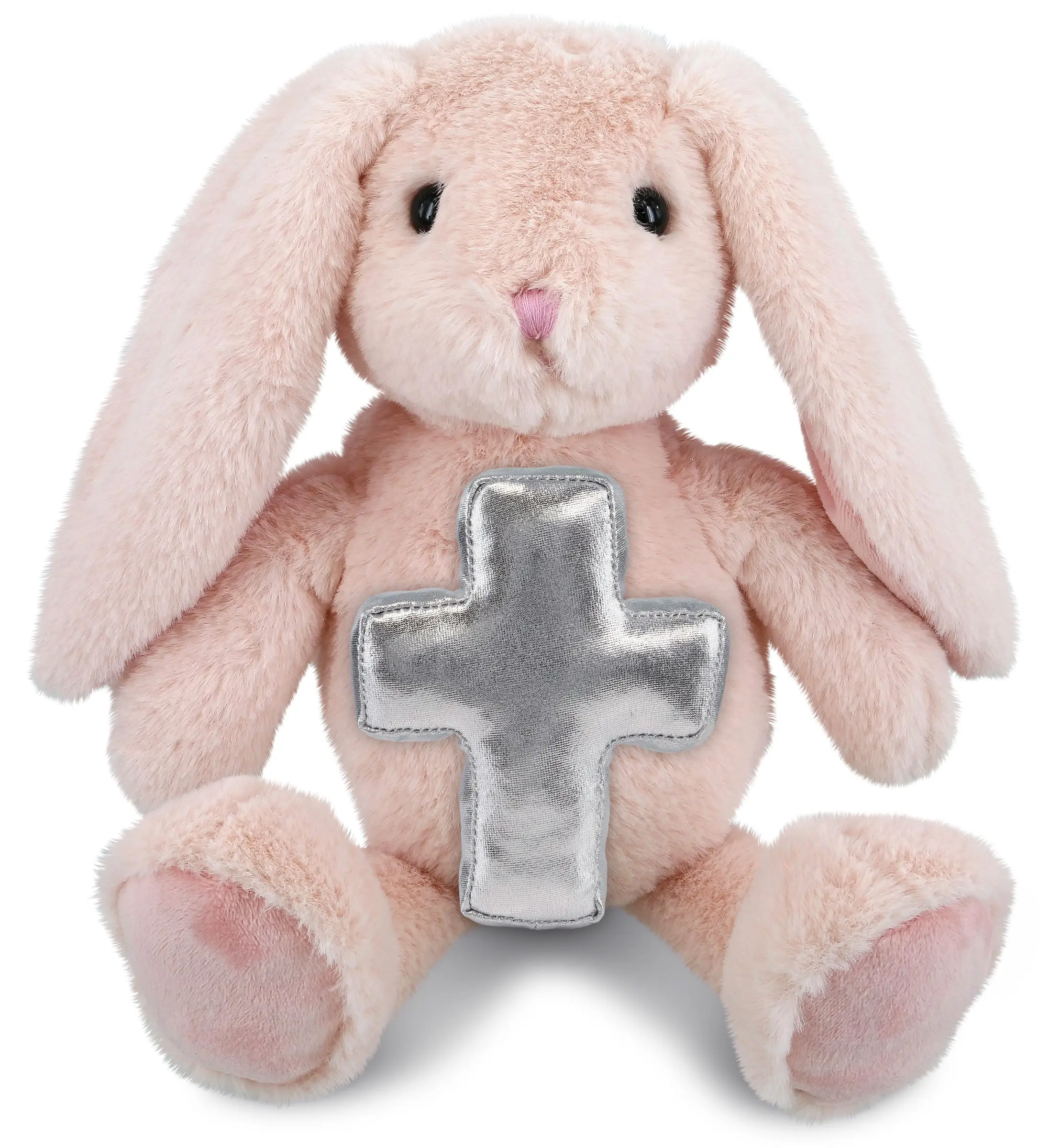 PLUSH CROSS - SUPER-SOFT PLUSH - BABY PINK RABBIT 8"