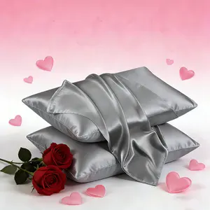 XAKING 2-Pack Satin Pillowcases for Hair and Skin, Silky Soft Cooling Pillow Case with Envelope Closure, Luxury Bedding Essentials, Queen/King Size | Year-Round Use