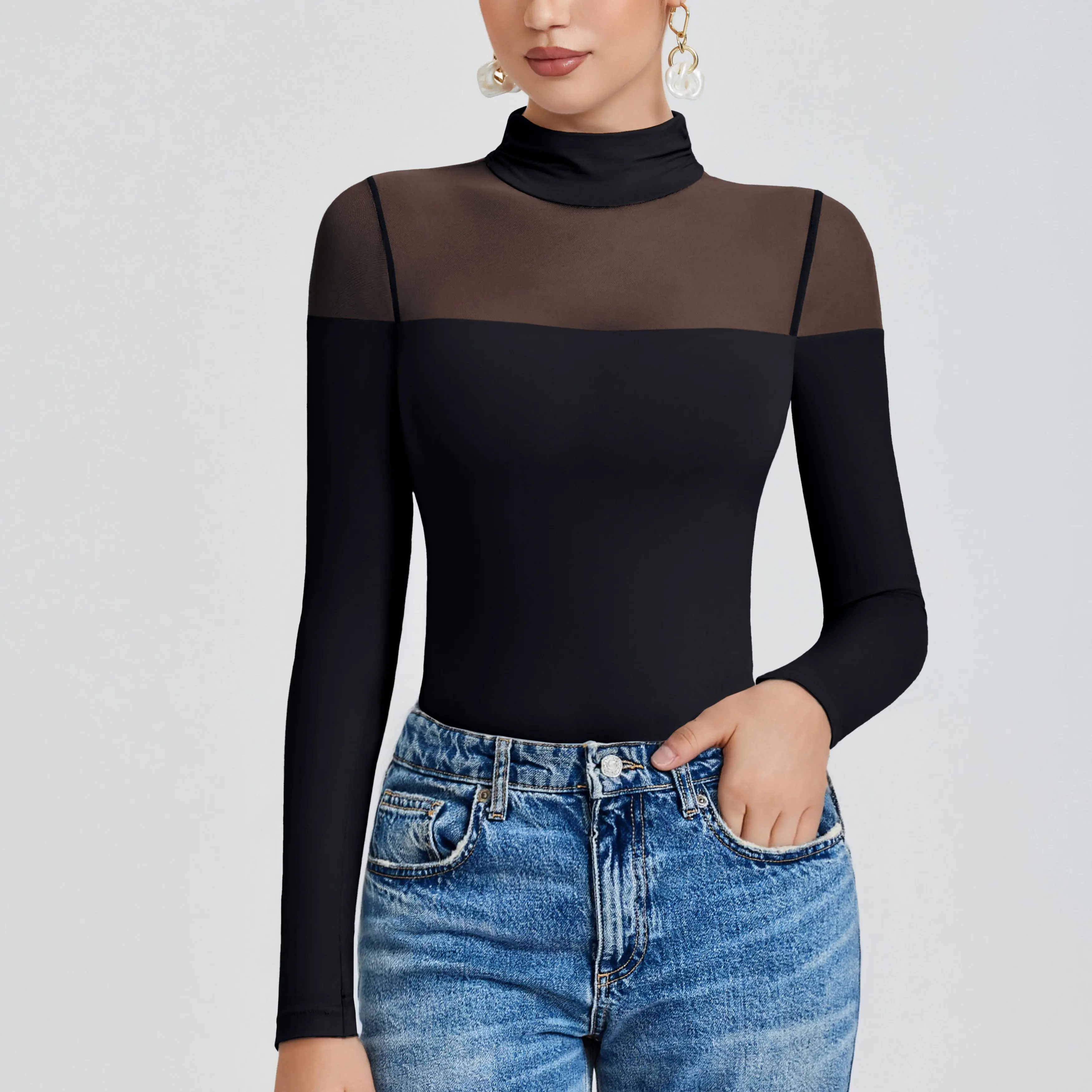 Avidlove Women's Long Sleeve Bodysuits Thong Turtle Neck Body Suit Mesh Going Out Leotard Tops One Piece Avidlove Women's Long Sleeve Bodysuits Thong Turtle Neck Body Suit Mesh Going Out Leotard Tops One Piece