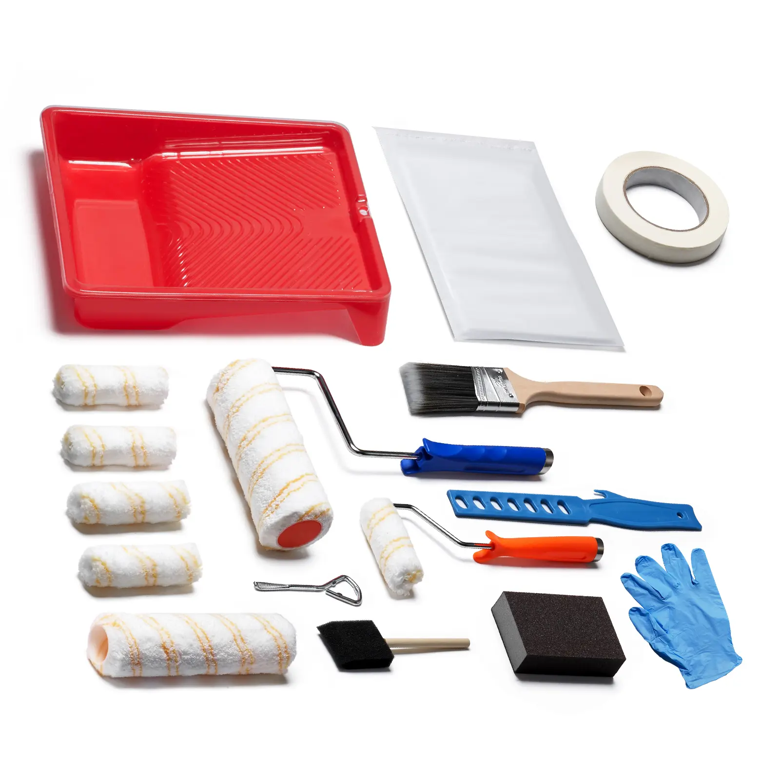 【BackToSchool】VEVOR Paint Roller Kit 19 Pcs Paint Roller Set 4" & 9" Paint Rollers with Paint Tray