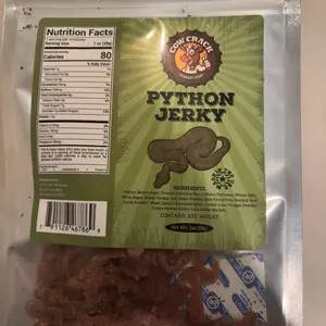 CowCrack Python Jerky - Tender Smoky Spicy Kick CowCrack Edition 1 oz 80 Calories