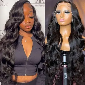 Lemoda Body Wave 13x6 Full Lace Frontal Virgin Human Hair Wigs Body Wave Top 15A 13x6 HD Transparent Lace Front Wig Pre-Bleached Knots Invisible Lace Tiny Knots