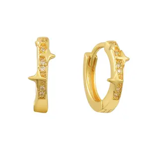 EVRY JEWELS Gold or Silver Plated Women's Wish Upon A Star Earrings