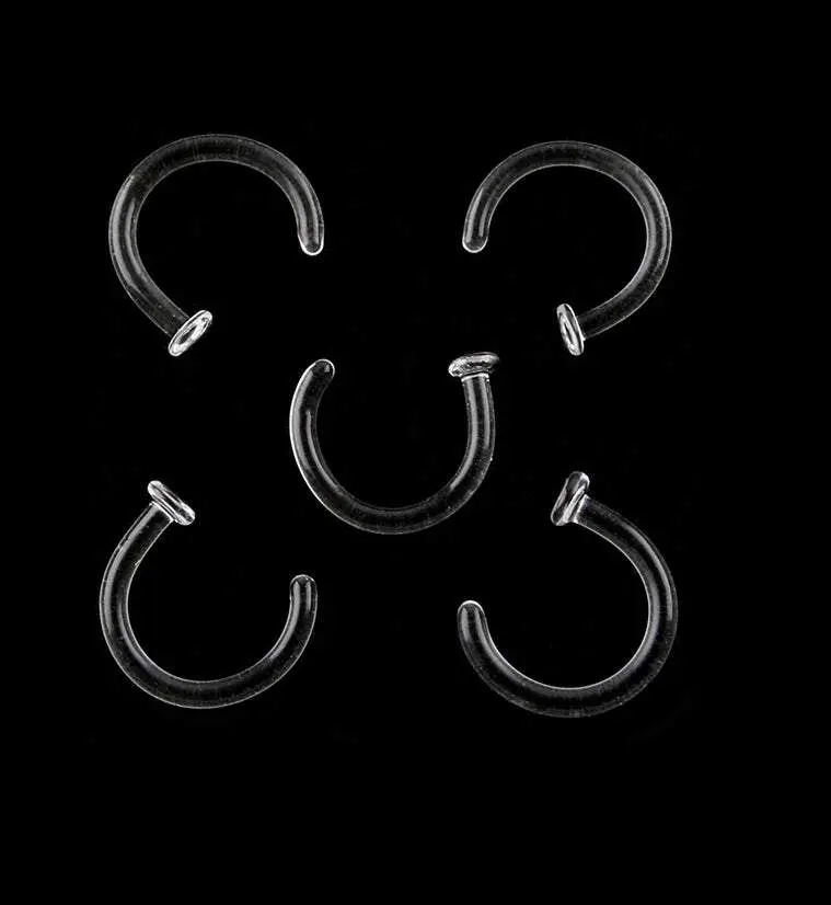 Clear Glass Hoop Nose Ring