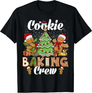 Cookie Baking Crew Family Christmas Tree Gingerbread Team T-Shirt