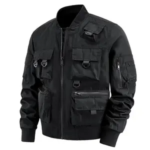 Mens Military Tactical Jacket Cargo Flight Bomber Jacket Waterproof Polyester Windbreaker with Multi Pockets Tactical jacket