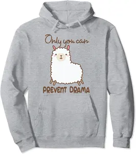 Llama Camping Only You Can Prevent Drama Cute Gift Pullover Hoodie - Lydiagarcia Shop 95B0BVTPQZN9