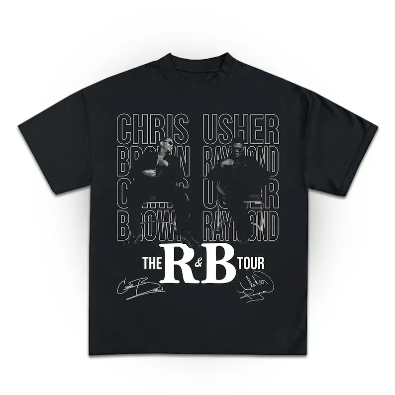 Men's Unisex 2026 Raymond & C Brown R&B Tour Graphic Print T-shirt - All Seasons, Cold Machine Wash
