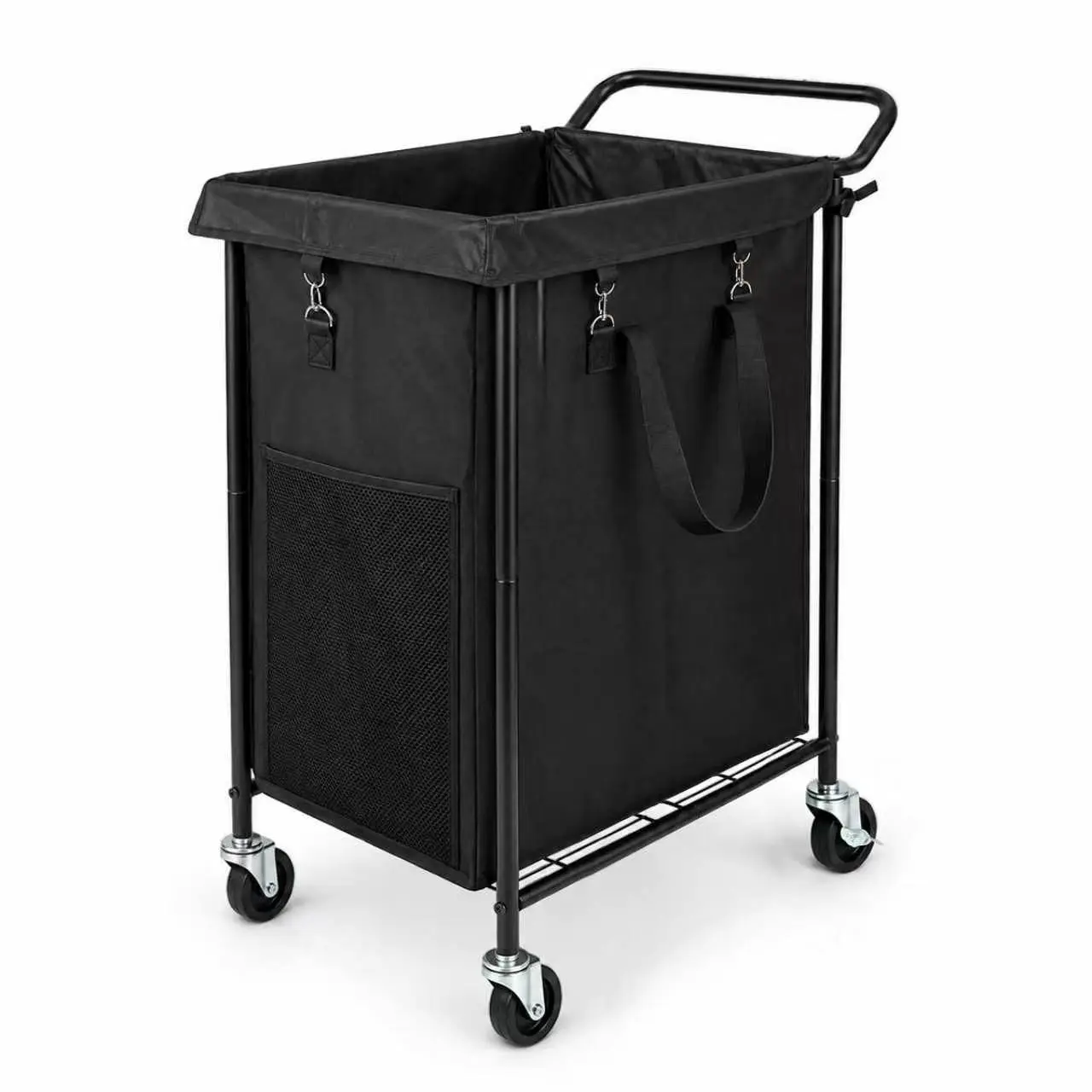 Laundry Basket with Wheels, Rolling Laundry Hamper, square Laundry Cart with Steel Frame and Removable Bag ,Organiser