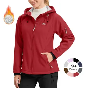 G Gradual Women's Fleece Lined Softshell Jacket Windproof Warm Light Waterproof Hooded jacket for Women winter/Fall/Spring Coats