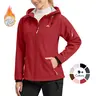 G GRADUAL Women's Long Sleeve Hooded Fleece-Lined Softshell Windproof Waterproof Athletic Sports Outerwear - Hood & Hem Adjust, 6-Pocket Quick Grab, Zip Activewear for Winter Hiking, Outdoor Sports (Lightweight, S/M/L Sizes)