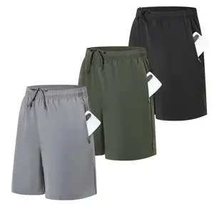 3 Pack Athletic Basketball Mens Sport Shorts with Zipper Pockets - Lightweight Quick Dry Gym Workout Running Shorts for Men Activewear