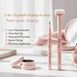 2-in-1 Eyelash Stamp & Eyeliner Pen, Lower Lash Stamp with Ultra Fine Tip, Waterproof Quick-Drying Eye Makeup