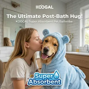 KOOGAL Pet Towel Quick-Dry Superfine Fiber, Absorbent Pet Bath Towel, Dog Grooming Cloth, super absorbent pet bathrobes suitable for small, medium, and large dogs, quick-drying, adjustable design, perfect for pet dogs.