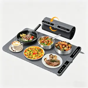 Electric Food Warming Mat , 9-Level Temp Control Rollable Heating Tray for Keeping Food Warm or Defrosting, Ideal for Home Use and Parties