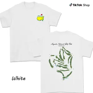 Augusta National Course Map Golf T-shirt For Men For Women, Vintage Unisex Cotton Apparel, Breathable Fabric Sports Top, Masters Tournament Shirt