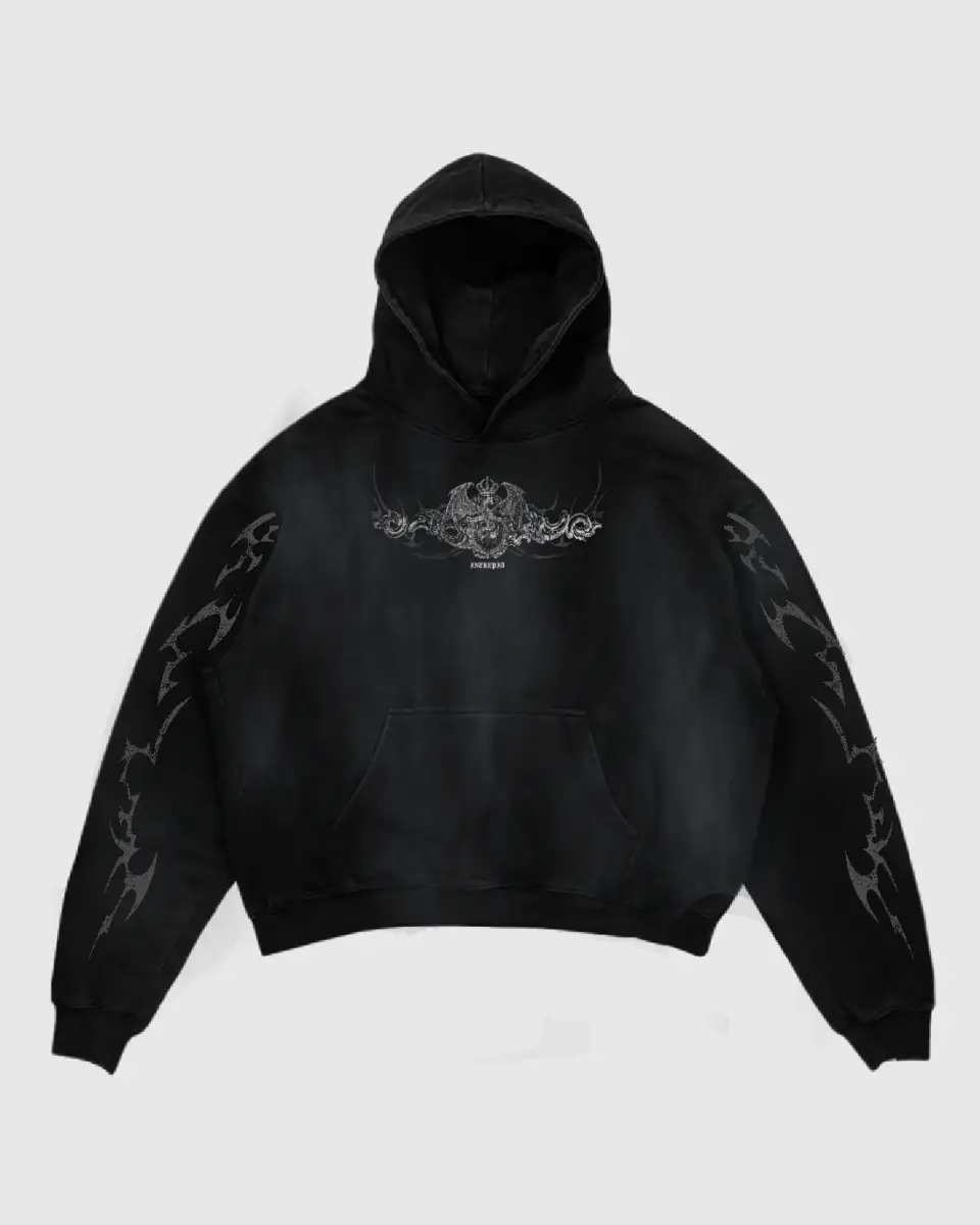 Men's Sovereign Vintage Soft Natural Fabric Drape Hoodie - Menswear Streetwear Tops, French Style Kangaroo Pocket Sweatshirt