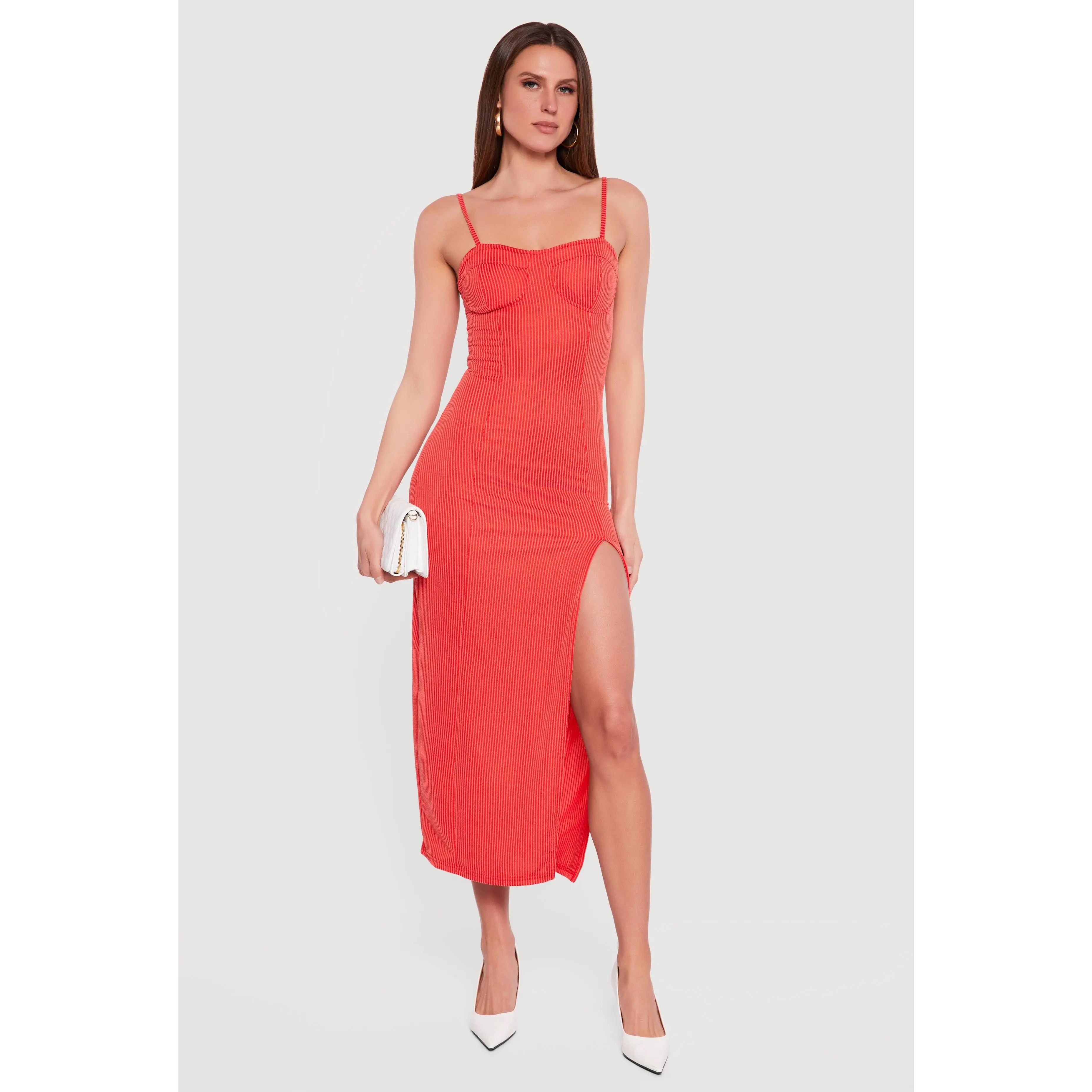 Rib Knit Sweetheart Maxi Cami Dress