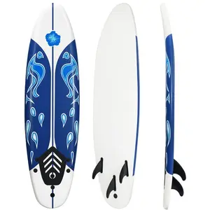 Outdoor 6' Surfboard with Detachable Fins Anti-Slip EPE Deck Durable Construction for Kids Adults Beginners