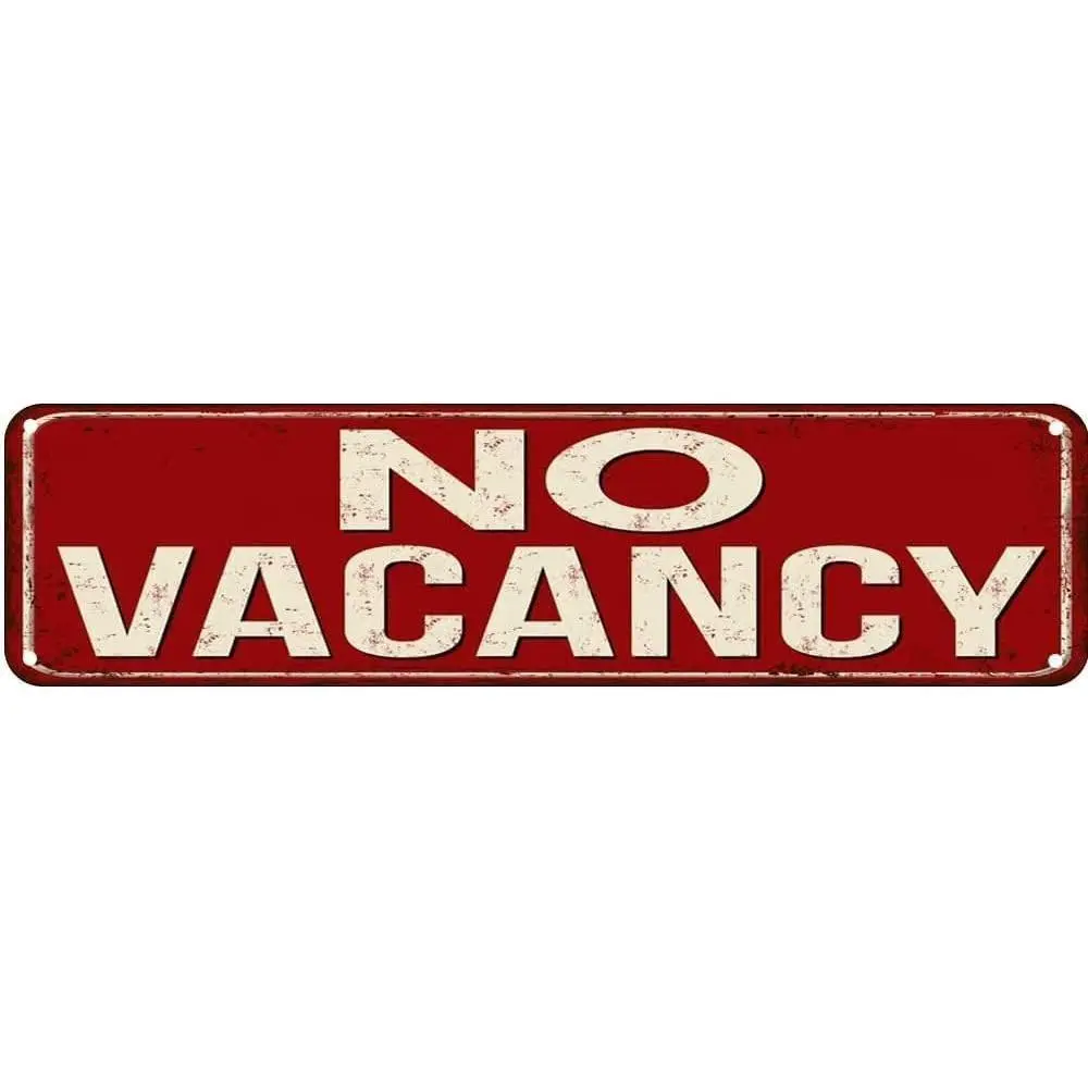 Vintage Retro Rustic Aluminium No Vacancy Metal Tin Sign, 4x16in Waterproof Home Decor Plaque, Easy-Hanging Anti-Rust Environmentally Friendly Decoration Gift for Friends, Water Proof
