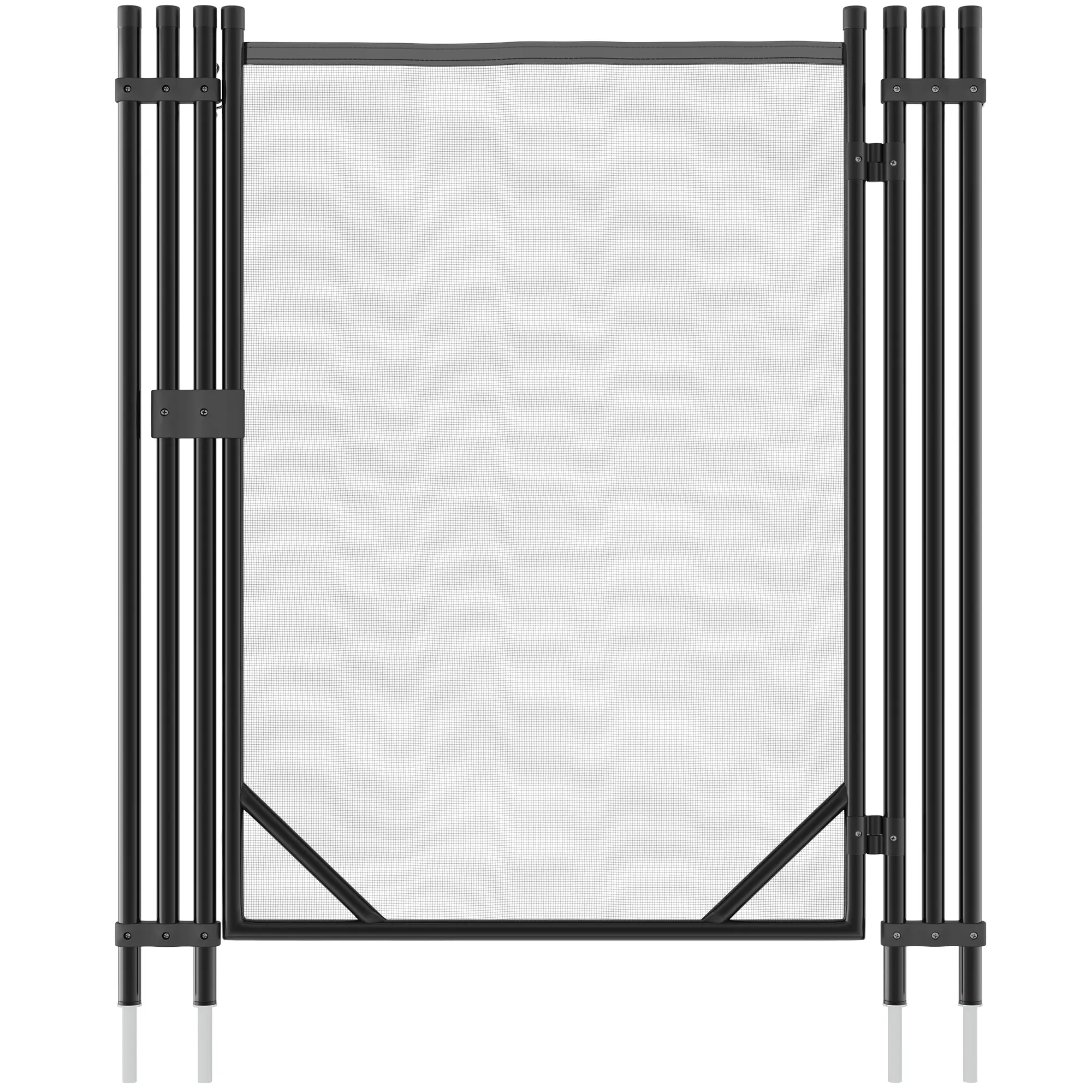 YITAHOME Pool Fence Gate, 4 x 3.2Ft Pool Safety Fence Gate Kit with Steel Aluminum Pipe Frame for Above Ground Pools, Black