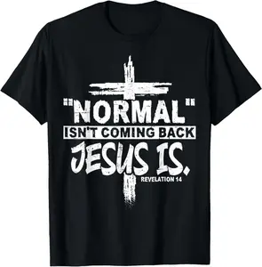 Normal Isn't Coming Back But Jesus Is Revelation 14 Costume Casual Short Sleeve Cotton T-Shirt