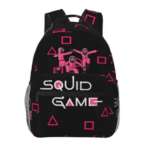 Squid Game school backpack — large-capacity casual daypack for outdoor sports and office; cartoon Squid Game merchandise laptop backpack/school bag for boys and girls, ideal as a gift