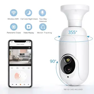 355° Pan Tilt Security Camera, 2K WiFi Indoor Camera with Full Color Night Vision, Two-Way Audio, Motion Tracking, Wireless Home Surveillance Cameras for Baby/Pet/Nanny Monitor