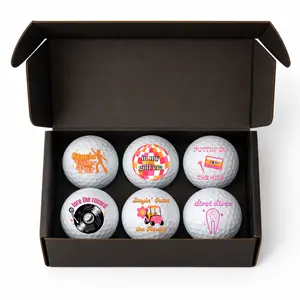 Cute Golf Balls for Her - 6 Pack Y2K Disco Golf Set Funny Gift for Golf Girls Divot Disco Stayin' Outta the Rough Fun Quirky Design