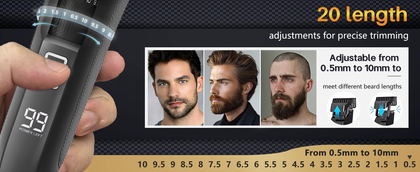 Manscape Beard Trimmer for Men, Groin & Body Hair Trimmer, Ball Shaver, Nose Hair Clippers, IPX7 Waterproof Men's Wet/Dry Groomer Kit, Rechargeable with Travel Case, LED Display