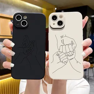 Warm family holding hands Couple pattern mobile phone case for IPhone 16/15/14/13/12/11/Plus/Pro/Pro Max series