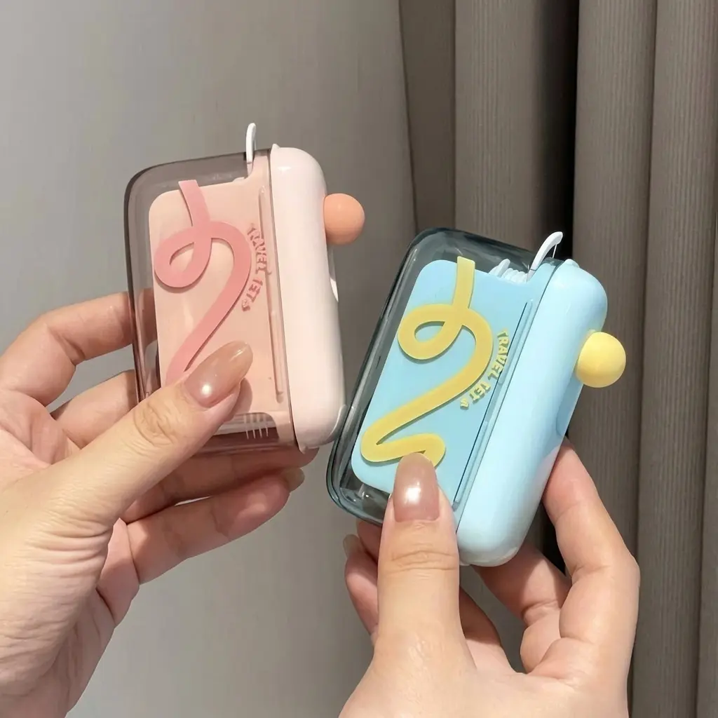 Aesthetic Pop-up Floss Dispenser, Portable Travel Dental Floss Holder for Purse, Refillable On-The-Go Hygiene Organizer
