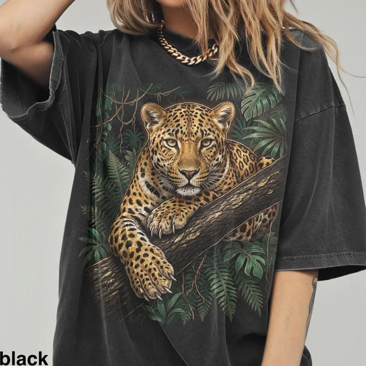 Leopard Graphic Shirt Safari Animal Tee Vintage Jungle Nature Lover Gift V