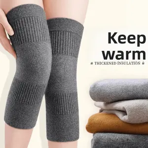 Knee Pads with Fleece Lining, Thickened for Autumn and Winter, Cold-Proof and Slip-Resistant Leg Warmers for Middle-Aged and Elderly, Warm and Shock-Absorbing