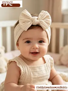 Baby Girl Bow Hairband, Elastic Nylon Headband with Bow, Suitable for Newborns, Infants, Toddlers, Cute Accessory for All Occasions, Elastic Bow Headbands, Stretchy Headbands, Infant Hair Accessories, Newborn Headband Bows