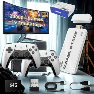 Retro Game Console Stick Multiple Classic Arcade Games, 23 NES/SNES/SEGA/PS1 Emulators, 4K HDMI, 64GB Pre-installed, Dual Wireless Controllers | Plug and Play Retro Game System