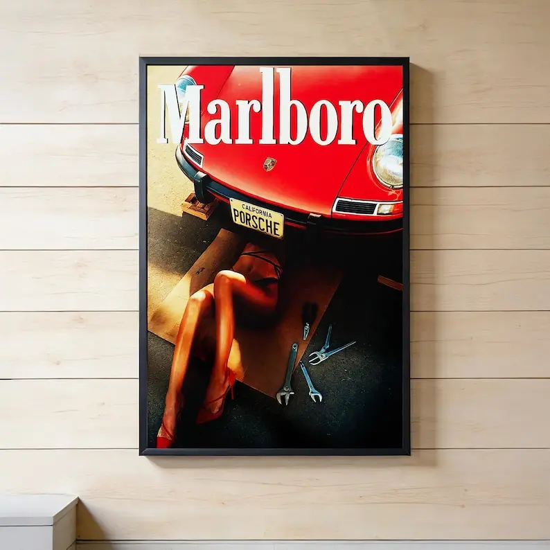 Vintage cigarette Marlboro iconic Poster, Poster Wall Art Print, Classic Americana Decor, Unique Gift for Him or Her [UNFRAMED]