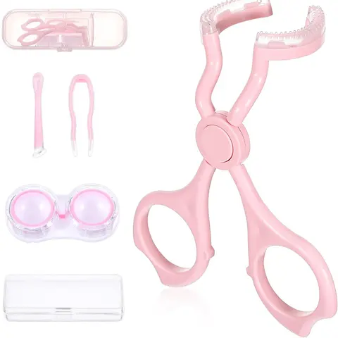 Plastic Contact Lens Applicator Tool Kit - Transparent, Ergonomic Handle, Portable Contact Lens Handler, Compact Set with Soft-Tip Sucker, Long-Nail Friendly Nail-Safe Tweezers & Case for Easy Application/Removal (Back to School)