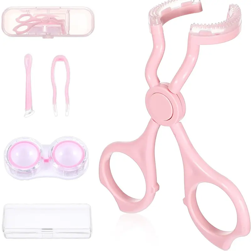 Plastic Contact Lens Applicator Tool Kit - Transparent, Ergonomic Handle, Portable Contact Lens Handler, Compact Set with Soft-Tip Sucker, Long-Nail Friendly Nail-Safe Tweezers & Case for Easy Application/Removal (Back to School)