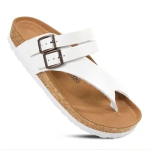 AEROTHOTIC | Kaizen Cork Sandals for Women | Synthetic Leather | Adjustable Straps | Memory Foam | Non-Slip Sole Shoe Footwear