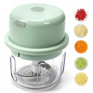 Rechargeable USB Electric Blender and Mini Food Processor, Portable Wireless Garlic Shredder with Sharp Blades, Stainless Steel Material for Kitchen Use