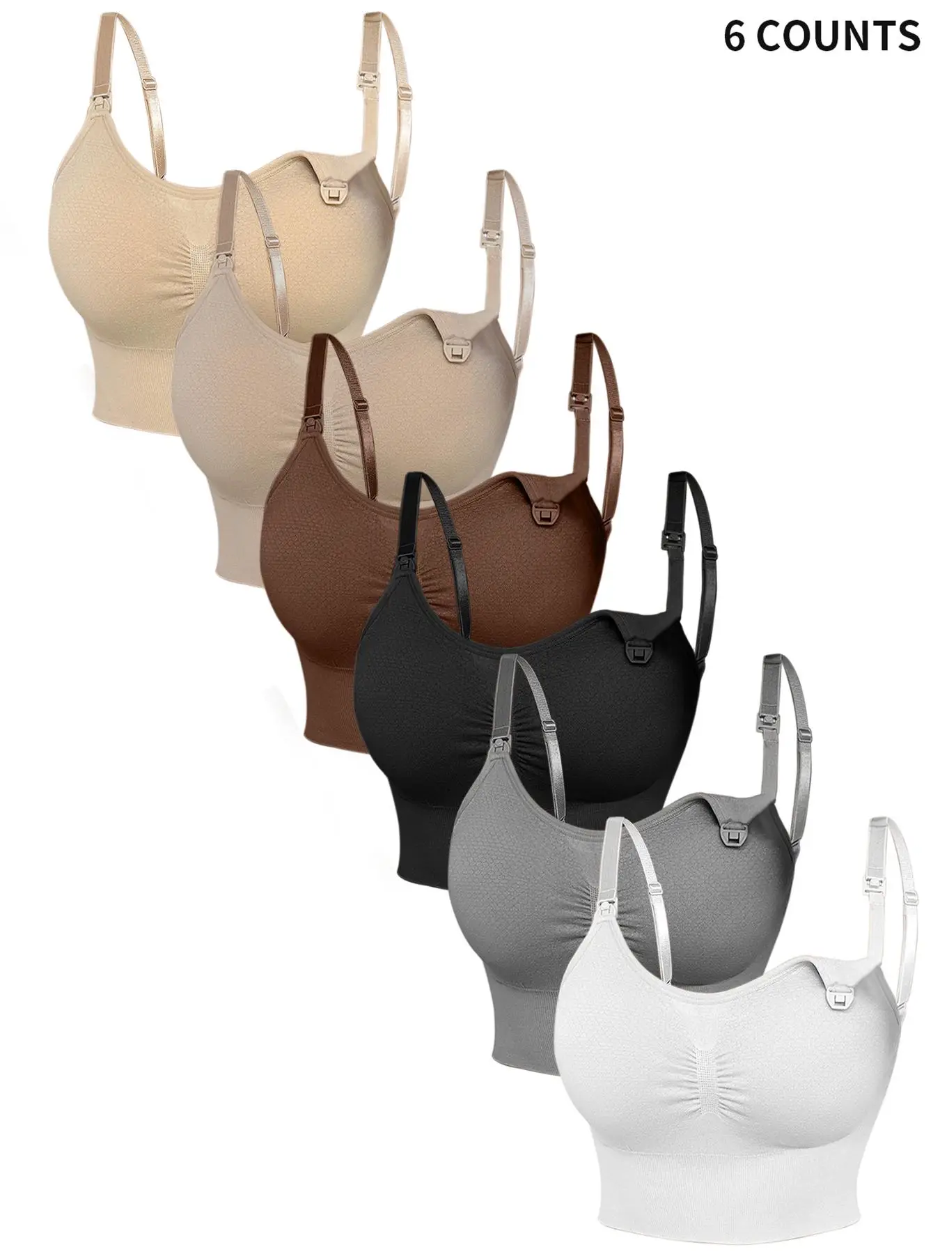 Maternity Bra, Solid Color Prenatal Removable Breast Chest Pads Nursing Bra, Maternity Prenatal Underwear for Pregnancy & Postpartum